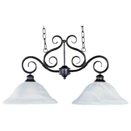 Maxim Two Light Kentucky Bronze Marble Glass Island Light 2651MRKB